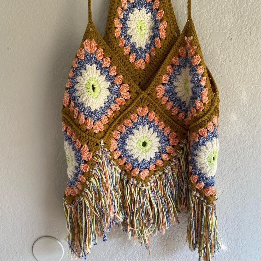 NEW Free People Summer Of Love Cotton Crochet Halter Top Size Extra Small/Small - Picture 10 of 10